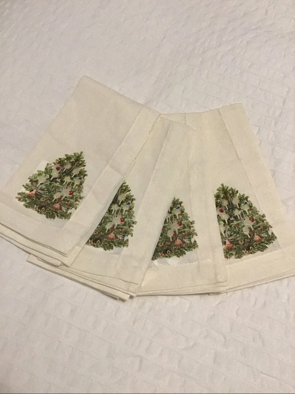 Pottery Barn Cotton / Linen Christmas Napkins (4)